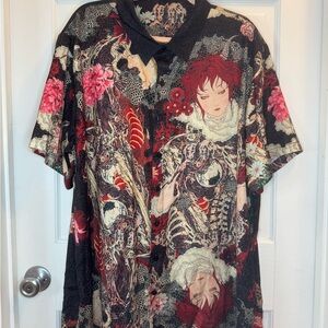 NWT Unisex Size XXL Blackmilk Takato Yamamoto collection BF button down